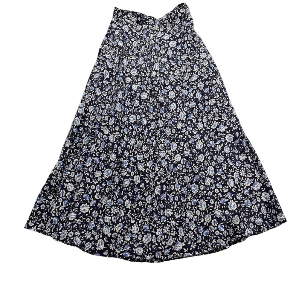 GAP WAREHOUSE Floral Maxi Skirt Navy‎ Blue White Blue Size 1